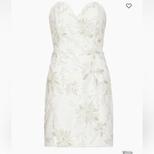 Milly White Floral Embellished Mini Dress